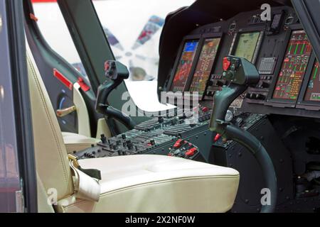 Helicopter cabin with panel, inside Stockfoto