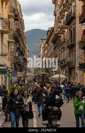 Via Maqueda Straße in Palermo auf Sizilien Stockfoto