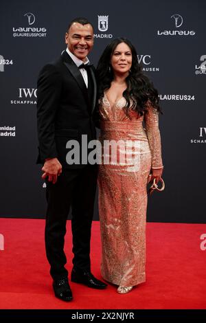 Palacio de Cibeles, Madrid, Spanien. April 2024. 25. Laureus World Sports Awards, Roter Teppich. Cafu. Quelle: EnriquePSans/Alamy Live News Stockfoto