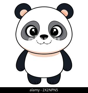 Süße kleine Panda Cub, perfekt für Kinder Bücher Karten Einladungen Logos Webdesign T-Shirts Grußkarten Briefpapier Verpackung Tattoo Designs Stock Vektor