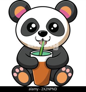 Süße kleine Panda Cub, perfekt für Kinder Bücher Karten Einladungen Logos Webdesign T-Shirts Grußkarten Briefpapier Verpackung Tattoo Designs Stock Vektor