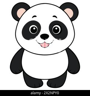 Süße kleine Panda Cub, perfekt für Kinder Bücher Karten Einladungen Logos Webdesign T-Shirts Grußkarten Briefpapier Verpackung Tattoo Designs Stock Vektor