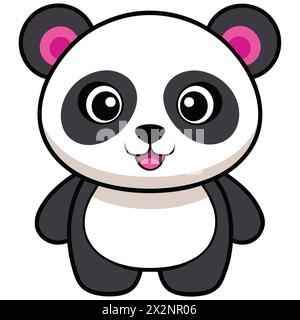 Süße kleine Panda Cub, perfekt für Kinder Bücher Karten Einladungen Logos Webdesign T-Shirts Grußkarten Briefpapier Verpackung Tattoo Designs Stock Vektor