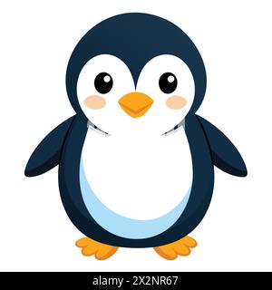 Wackelige Wärme: Niedlicher Pinguin mit Ohrmuscheln, perfekt für Kinder Bücher Karten Einladungen Logos Webdesign T-Shirts Grußkarten Schreibwaren Stock Vektor