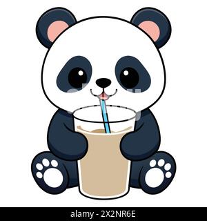 Süße kleine Panda Cub, perfekt für Kinder Bücher Karten Einladungen Logos Webdesign T-Shirts Grußkarten Briefpapier Verpackung Tattoo Designs Stock Vektor