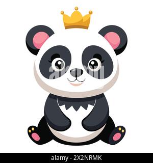 Süße kleine Panda Cub, perfekt für Kinder Bücher Karten Einladungen Logos Webdesign T-Shirts Grußkarten Briefpapier Verpackung Tattoo Designs Stock Vektor