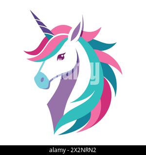 Magischer Unicorn Vektor, perfekt für Kinder Bücher Karten Einladungen Logos Web Design T-Shirts Grußkarten Briefpapier Verpackung Tattoo Designs Stock Vektor