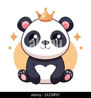 Süße kleine Panda Cub, perfekt für Kinder Bücher Karten Einladungen Logos Webdesign T-Shirts Grußkarten Briefpapier Verpackung Tattoo Designs Stock Vektor