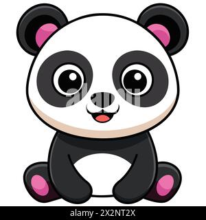 Süße kleine Panda Cub, perfekt für Kinder Bücher Karten Einladungen Logos Webdesign T-Shirts Grußkarten Briefpapier Verpackung Tattoo Designs Stock Vektor