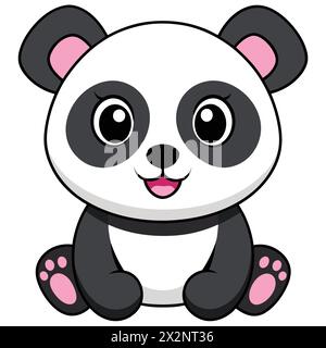 Süße kleine Panda Cub, perfekt für Kinder Bücher Karten Einladungen Logos Webdesign T-Shirts Grußkarten Briefpapier Verpackung Tattoo Designs Stock Vektor