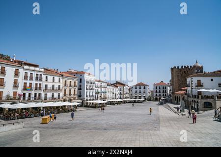 Plaza Mayor in Cáceres, Extremadura, Spanien Stockfoto