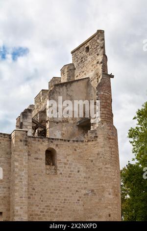 Der Donjon von Clermont oder die Burg der Grafen von Clermont-en-Beauvaisis ist der Rest einer feudalen Burg aus dem 11. Jahrhundert in Cle Stockfoto