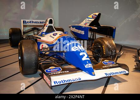 23/2024 Turin (Italien) Ayrton Sennas Williams FW16-Renault wird im National Automobile Museum ausgestellt Stockfoto