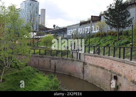 Mayfield Depot der neueste Stadtpark von Manchester Stockfoto