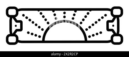 Skate-Rückseite, schwarze Linie Vektor-Symbol, modernes mobiles Transportschild Stock Vektor