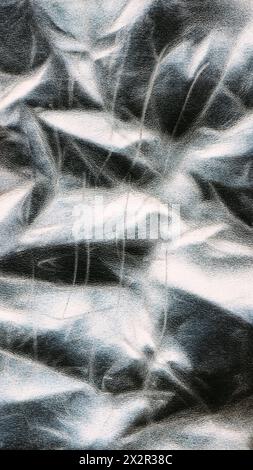 Zerkratzte Textur. Distress-Folie. Weiße Farbe Silber beschädigte Oberfläche metallischer Rauscheffekt analoge Hardware Verzerrung Grunge abstrakter Hintergrund. Stockfoto