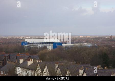 England, Liverpool - 29. Dezember 2023: Goodison Park ist das Stadion des Everton Football Club. Stockfoto