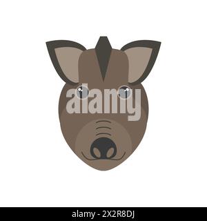 Nettes Wildschweingesicht, Kopfporträt der braunen Schweine-Charakter-Vektor-Illustration Stock Vektor
