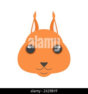 Niedliches Eichhörnchen Gesicht, Porträt des wilden Waldmaskottchens, Furry Charakter Vektor Illustration Stock Vektor