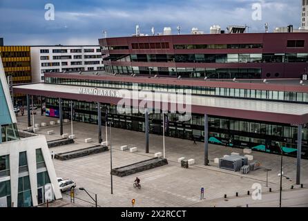 MALMÖ 2024-04-23der Haupteingang der Malmö Arena in Hyllie am 23. April 2024. Der Eurovision Song Contest (ESC) findet vom 4. Mai in der Malmö Arena statt Stockfoto