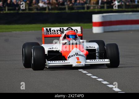 Chris Goodwin, McLaren-TAG MP4/2B, dies ist der Wagen, den Niki Lauda zu seinem fünfundzwanzigsten Sieg beim Großen Preis der Niederlande 1985 in Zandvoort fuhr, Nik Stockfoto