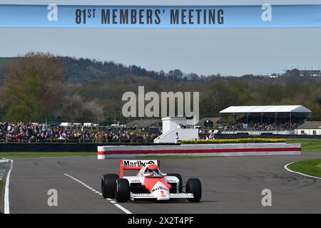 Chris Goodwin, McLaren-TAG MP4/2B, dies ist der Wagen, den Niki Lauda zu seinem fünfundzwanzigsten Sieg beim Großen Preis der Niederlande 1985 in Zandvoort fuhr, Nik Stockfoto