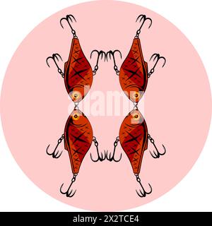 Symbol für Angelköder. Vektor-Illustration eines Angelköders zum Angeln. Stock Vektor