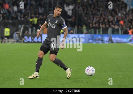 Stadio Olimpico, Rom, Italien. April 2024. Italienischer Coppa Italia Halbfinale Fußball; Lazio gegen Juventus; Danilo vom FC Juventus Credit: Action Plus Sports/Alamy Live News Stockfoto