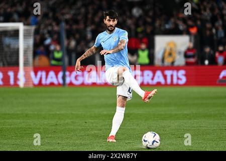 Rom, Italien. April 2024. Luis Alberto von der SS Lazio im Coppa Italia Halbfinalspiel zwischen SS Lazio und Juventus FC im Stadio Olimpico am 23. April 2024 in Rom. Quelle: Nicola Ianuale/Alamy Live News Stockfoto