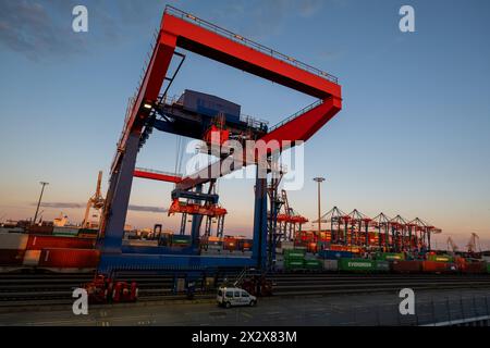 31.08.2022, Hamburg, Deutschland - Bahnanschluss am Containerterminal Tollerort (CTT) der HHLA. 00A220831D458CAROEX.JPG [MODELLVERSION: NICHT APPL Stockfoto