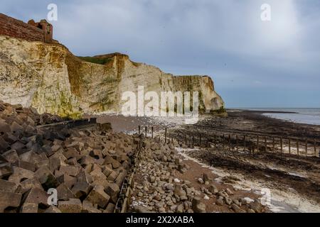 Chalk Cliffs am Splash Point, Seaford Stockfoto