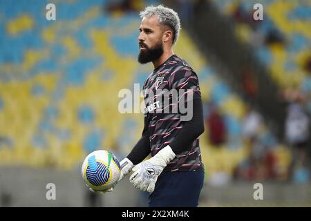 Rio de Janeiro, Brasilien, 17. April 2024. Torhüter Jandrei im Team von São Paulo zwischen Flamengo X São Paulo, um die brasilianische Meisterschaft 20 Stockfoto