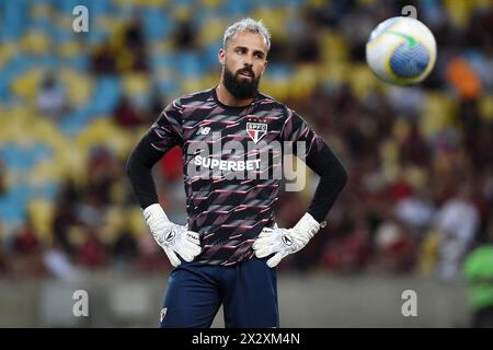 Rio de Janeiro, Brasilien, 17. April 2024. Torhüter Jandrei im Team von São Paulo zwischen Flamengo X São Paulo, um die brasilianische Meisterschaft 20 Stockfoto