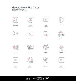 Generative AI Use Cases Vektorillustration Symbol Design Set Stock Vektor