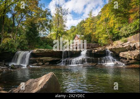 Der Glade Creek Grist Mill Babcock State Park im State Park auf der Klippe, West Virginia, USA Stockfoto