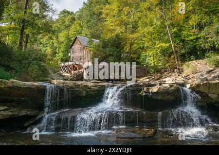 Der Glade Creek Grist Mill Babcock State Park im State Park auf der Klippe, West Virginia, USA Stockfoto