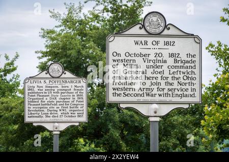 Point Pleasant Battle Plaques in West Virginia, USA Stockfoto