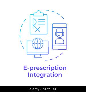 Symbol für die Integration von E-Prescription Blue Gradient Concept Stock Vektor
