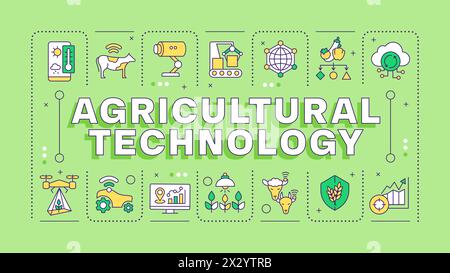 Agrartechnologie-Grünwortkonzept Stock Vektor