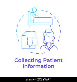 Erfassen von Patientendaten – Symbol für blaues Gradientenkonzept Stock Vektor