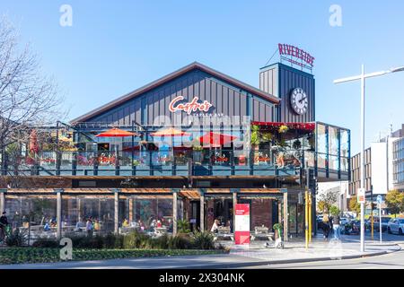 Riverside Food Market, Oxford Terrace, Christchurch Central City, Christchurch, Canterbury Region, Neuseeland Stockfoto