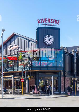 Riverside Food Market, Oxford Terrace, Christchurch Central City, Christchurch, Canterbury Region, Neuseeland Stockfoto