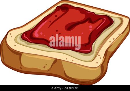 Verteilen Sie Toast Stau Cartoon Vektor Illustration Stock Vektor