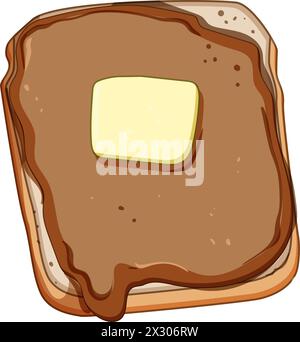 Glatte Toast Stau Cartoon Vektor Illustration Stock Vektor