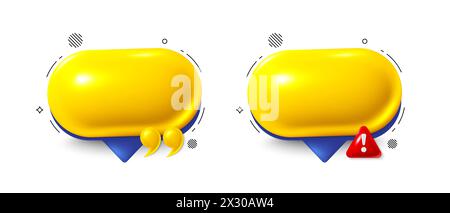 Sprechblase für Chat. Gelbes 3D-Symbol für Chat-Kommentar. Nachrichtenfeld „Sprechen“. Social-Media-Dialogbanner. Vektor Stock Vektor