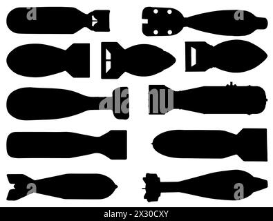 Große Bomben Silhouette Vektorkunst Stock Vektor