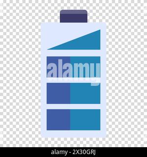 Batterie, Laden, moderne Technologie, Abteilungen, flaches Design, einfaches Bild, Cartoon-Stil. Gebührenkonzept verwalten. Symbol für Vektorlinie für Unternehmen A Stock Vektor