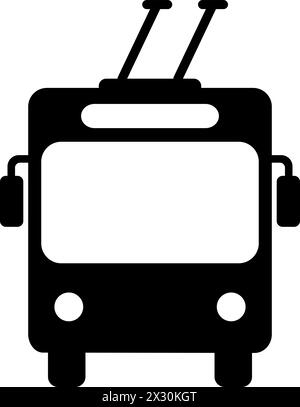 Flaches Trolleybus-Symbol als Symbol für die Gestaltung von Webseiten für den Personenverkehr Stock Vektor