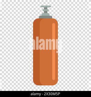 Orangefarbener Feuerlöscher, Zylinder, Feuerwehr, Spezialwerkzeug, flache Bauweise, einfaches Bild, Cartoon-Stil. Brandschutzanlagenkonzept. Vektorlinie i Stock Vektor