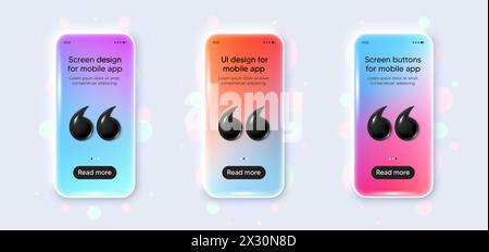 Realistisches Smartphone 3D-Modell. Vorlage für das Telefongerät für die Präsentation. Handyrahmen mit doppelten 3D-Anführungszeichen. Vektor Stock Vektor